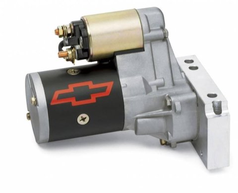 Chevrolet Performance High Torque Mini Starters 19433448 Starter, Mini, Inline, Dual Bolt Pattern, Black/Natural, Chevy, 153/168-Tooth Flywheel, Each