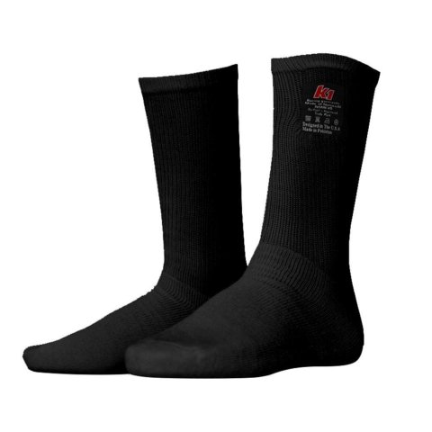 K1 RaceGear Nomex® Fire Socks 26-NSO-N-Y Retardant Socks, Nomex Socks, Black, SFI 3.3, Youth Size, Pair