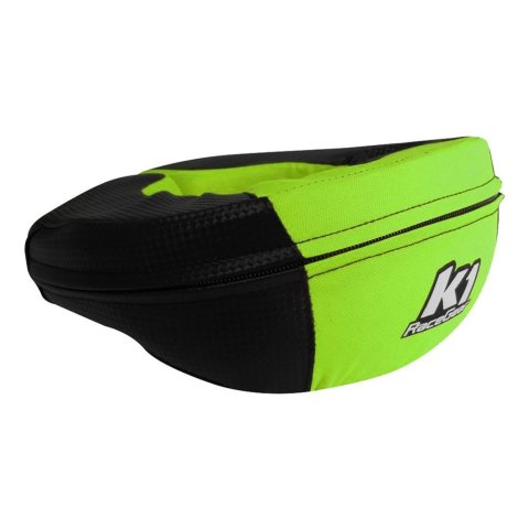 K1 RaceGear Carbon-Look Neck Braces 15-NEC-CAV-J Brace, Brace, 360 degree, Adjustable, Black/Green, Junior Size, Each