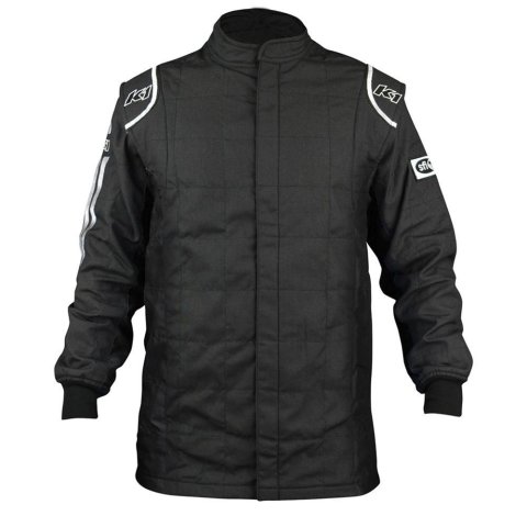 K1 RaceGear Sportsman Jackets 21-SPT-NW-M Driving Jackets, Sportsman, Two Layers, Nomex, Black with White Stripe, SFI 3.2A/5, Men's Medium, Each