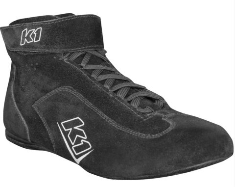 K1 RaceGear Challenger Auto Racing Shoes 24-CHL-N-65 Driving Shoes, Challenger, Mid-Top, Black, Nomex, SFI 3.3/5, Men's Size 6.5, Pair