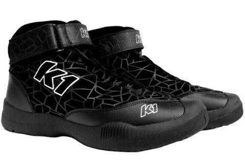 K1 RaceGear Versus Pit Crew Shoes 24-VER-N-145 Shoes, Shoes, Mid-Top, Nomex, Black, SFI 3.3, Men's Size 14.5, Pair