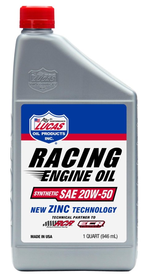20w50 Lucas Racing-Only High Performance Motor Oil 10615 Engine Oil, Race Only, Synthetic, 20W50, One qt., Set of 6