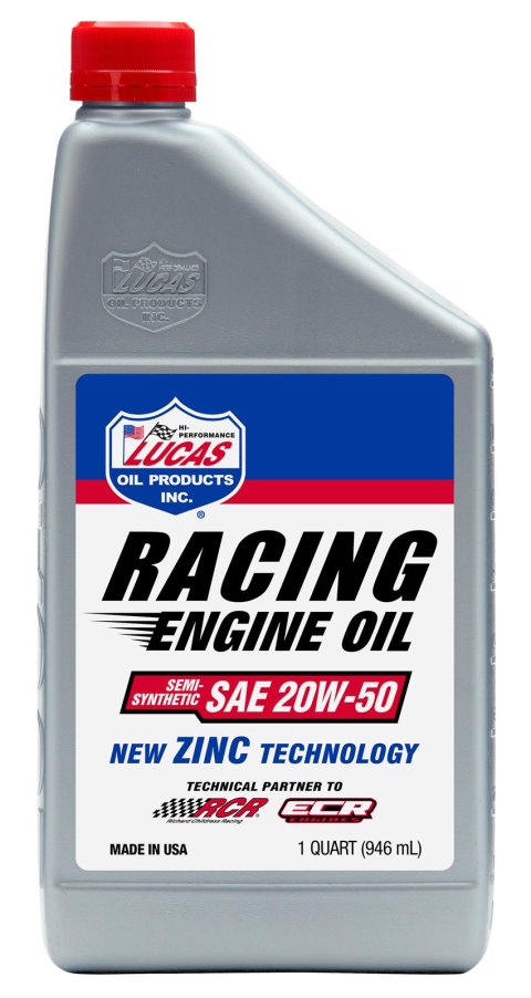 20w50 Lucas Racing-Only High Performance Motor Oil 10306 Engine Oil, Race Only, Semi-Synthetic, 20W50, One qt., Set of 6