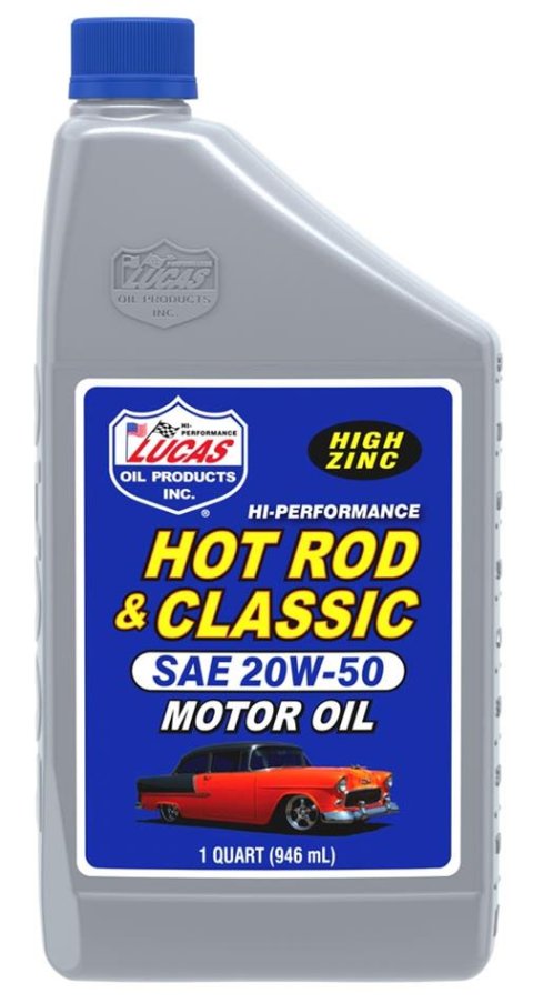 20w50 Lucas Hot Rod and Classic Car Motor Oil 10689 Engine Oil, Mineral, 20W50, ZDDP Enhanced, 1 qt., Set of 6