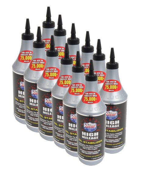 Lucas High-Mileage Oil Stabilizer 10118 Engine Additive, High Mileage Stabilizer, 1 Quart, Set of 12