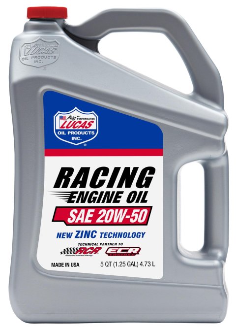 20w50 Lucas Racing-Only High Performance Motor Oil 10621 Engine Oil, Race Only, Mineral, 20W50, 5 qts., Set of 3