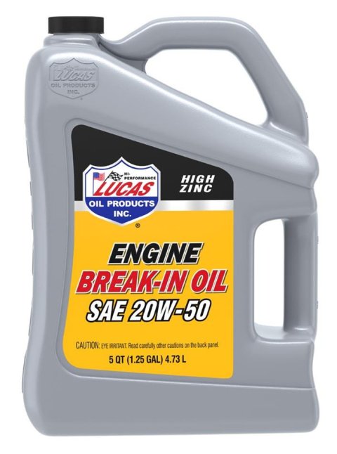 20w50 Lucas Engine Break-In Oil 10636 Oil, Race Only, Break-In, Mineral, 20W50, 5 qts., Set of 3