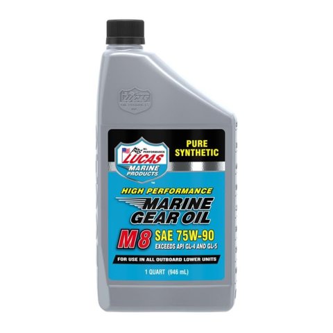 75W90 Lucas M8 Synthetic Marine Gear Oil 10652 Lube, Oil, 75W90, 1 qt., Set of 6