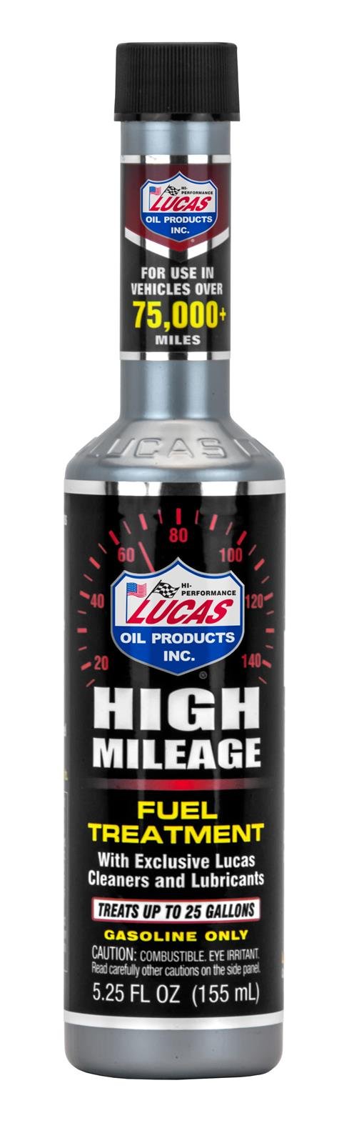 Lucas High-Mileage Fuel Treatment 10977 System Additive, High-Mileage, Unscented, O2 Sensor Safe, 5.25 oz., Set of 24