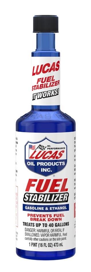 Lucas Fuel Stabilizer 10302 Stabilizer, 16 oz, Treats 40 Gallons, Set of 12