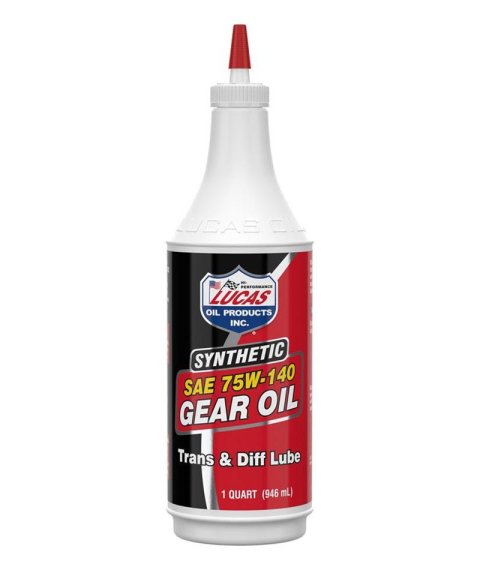75W140 Lucas Pure Synthetic Gear Oil 10121 Lube, Synthetic, 75W140, One qt., Set of 12