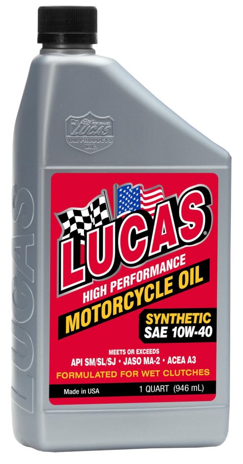 10w40 Lucas High Performance Motorcycle Oil 10793 Engine Oil, Oil, Synthetic, 10W40, 1 qt., Set of 6