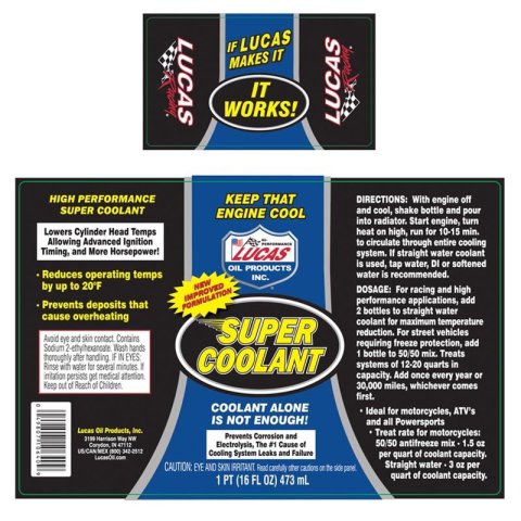 Lucas Super Coolant 10640 Additive, Treats 20 qt., Rust and Corrosion Inhibitors Included, 16 oz., Set of 12