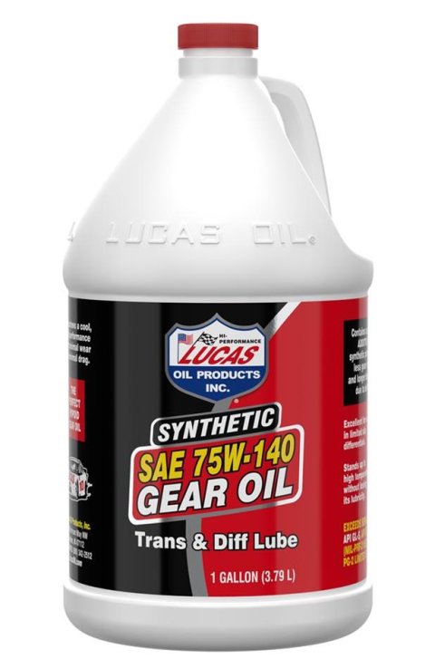 75W140 Lucas Pure Synthetic Gear Oil 10122 Oil, Synthetic, 75W140, Limited Slip Additive, 1 gallon, Set of 4