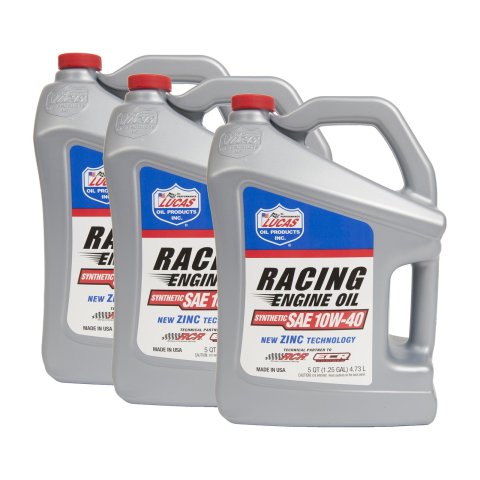 10w40 Lucas Racing-Only High Performance Motor Oil 10911 Engine Oil, Racing Only Performance, Synthetic, 10W40, 5 qts., Set of 3