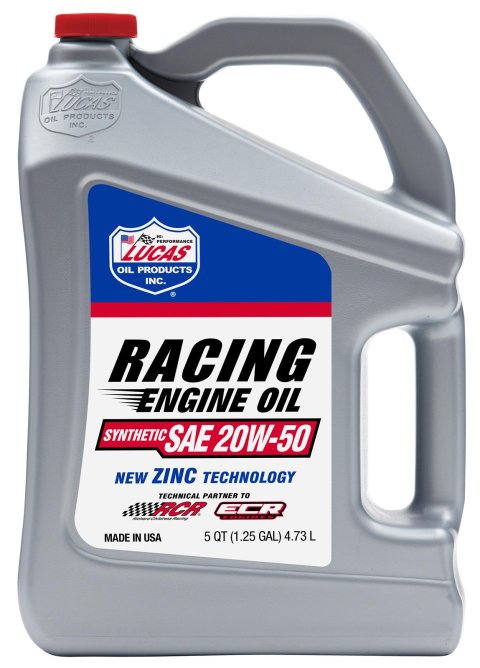 20w50 Lucas Racing-Only High Performance Motor Oil 10616 Engine Oil, Race Only, Synthetic, 20W50, 5 qts., Set of 3