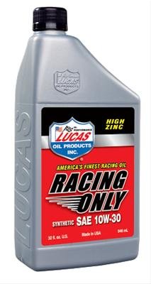 10w30 Lucas Racing-Only High Performance Motor Oil 10610 Engine Oil, Race Only, Synthetic, 10W30, One qt., Set of 6