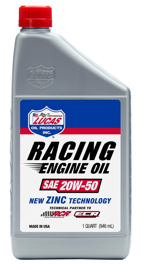 20w50 Lucas Racing-Only High Performance Motor Oil 10620 Engine Oil, Race Only, Mineral, 20W50, One qt., Set of 6