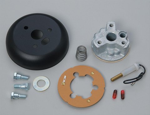 Grant Steering Wheel Installation Kits 4198 Kit, 3-Bolt Mount, Matte Black, Aluminum, Chevy, GMC, Van, Kit