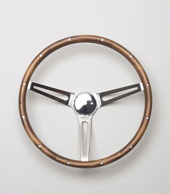 Grant Classic Nostalgia Steering Wheels 967-0 Wheel, Nostalgia, Stainless Steel/Brushed, Wood/Walnut, 3-Spoke, 15 in. Dia., 3-Bolt, Each