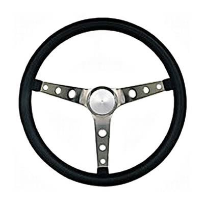 Grant Classic Nostalgia Steering Wheels 968-0 Wheel, Nostalgia, Stainless Steel/Brushed, Foam/Black, 3-Spoke, 15 in. Dia., 3-Bolt, Each
