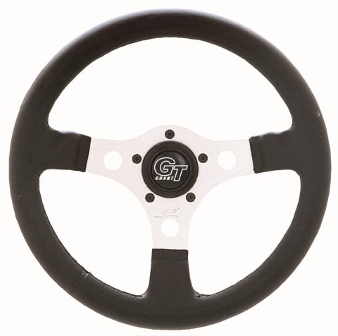 Grant Formula GT Steering Wheels 763 Wheel, GT, Aluminum, Silver, Vinyl/Black, 3-Spoke, 13 in. Diameter, 5-Bolt Mount, Each