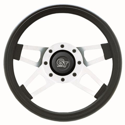 Grant Challenger Steering Wheels 415 Wheel, Challenger, Steel/Silver, Foam/Black, 4-Spoke, 13.5 in. Diameter, 3-Bolt Mount, Each