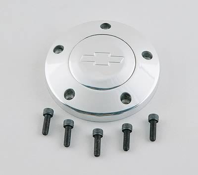 Grant Horn Buttons 5876 Button, Billet Aluminum, Polished, Bowtie Logo, Signature / Performance / Race Series, Each