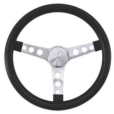 Grant Classic Foam Steering Wheels 831 Wheel, Foam, Steel/Chrome, Foam/Black, 3-Spoke, 13.5 in. Diameter, 3-Bolt Mount, Each