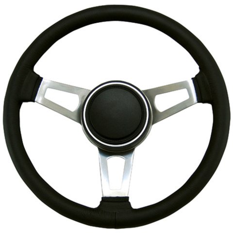 Grant Classic Nostalgia Steering Wheels 1004 Wheel, Series, Steel/Black, Leather, 3-Spoke, 14.625 in. Diameter, 3-Bolt, Each