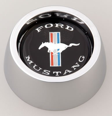 Grant Horn Buttons 5847 Button, Aluminum, Chrome, Mustang Running Horse Logo, for Classic Series, Each