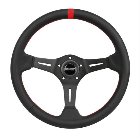 Grant Racing Performance Series Aluminum Steering Wheels 692 Wheel, Series, Aluminum/Black, Leather/Black, 3-Spoke, 13.75 in. Diameter, 5-Bolt, Each