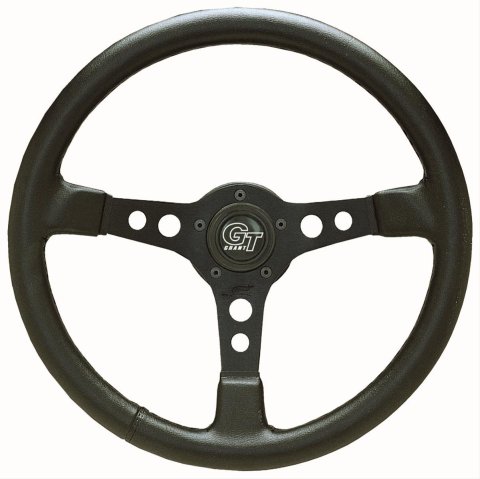 Grant Formula GT Steering Wheels 1770 Wheel, GT, Black 3-Spoke, Black Vinyl Grip, 15 in. Diameter, 5-Bolt Mount, Each