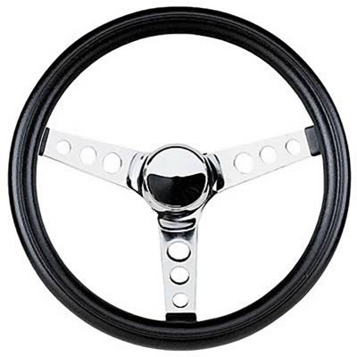 Grant Classic Foam Steering Wheels 836 Wheel, Foam, Steel/Chrome, Foam/Black, 3-Spoke, 12.5 in. Diameter, 3-Bolt Mount, Each