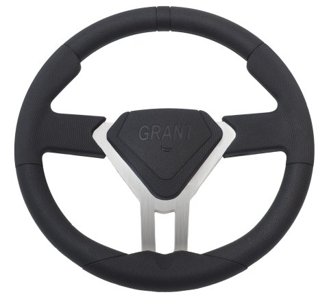 Grant Products Steering Wheels 498 Wheel, 13.5" Performance PRO EGDE Wheel Aluminum Poke Black Grip