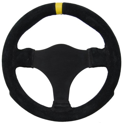 Grant Racing Suede Wheels 631 Steering Wheel; Racing; Aluminum GT Steering Wheel; 11 in. Diameter; Black Leather w/Yellow Top Ma