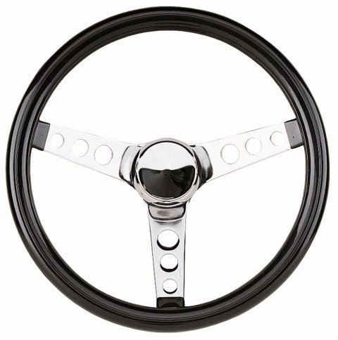 Grant Classic Cruisin' Steering Wheels 502 Wheel, Cruisin', Steel, Chrome, 3-Spoke, Vinyl, Black Grip, 13.5 in. Diameter, 3-Bolt, Each