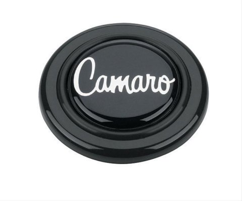 Grant Horn Buttons 5661 Button, Plastic, Black, Camaro Logo, Signature/Performance/Race Series, Each