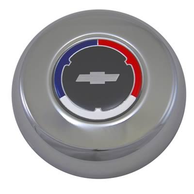 Grant Horn Buttons 5607 Button, Steel, Chrome, Chevrolet Bowtie Emblem, for Challenger or Classic Series Steering Wheel