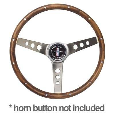 Grant Classic Nostalgia Steering Wheels 963-0 Wheel, Nostalgia, Stainless Steel/Brushed, Wood/Walnut, 3-Spoke, 13.5 in. Dia., 3-Bolt, Each