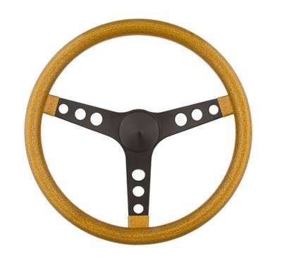 Grant Metal Flake Steering Wheels 8477 Wheel, Flake, 3-spoke, Gold Vinyl, Black Powdercoated Steel Spokes, 15 in. Dia., 3-Bolt, Each