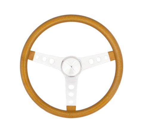 Grant Metal Flake Steering Wheels 8447 Wheel, Flake, 3-spoke, Gold Vinyl Grip, Chrome Steel Spokes, 13.5 in. Diameter, 3-Bolt, Each