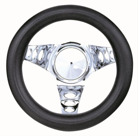 Grant Classic Foam Steering Wheels 829 Wheel, Foam, Steel/Chrome, Foam/Black, 3-Spoke, 8.5 in. Diameter, 3-Bolt Mount, Each