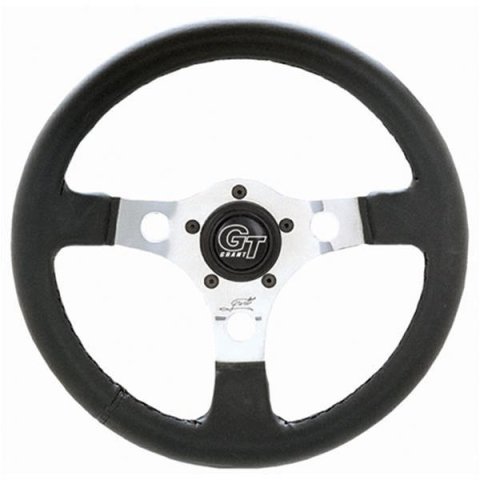 Grant Formula GT Steering Wheels 771 Wheel, GT, Aluminum, Polished, Vinyl/Black, 3-Spoke, 13 in. Diameter, 5-Bolt Mount, Each