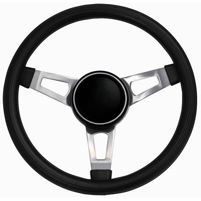 Grant Classic Nostalgia Steering Wheels 846 Wheel, Nostalgia, Steel/Foam, Nickel Plated/Black, 3-Spoke, 15 in. Diameter, 3-Bolt, Each