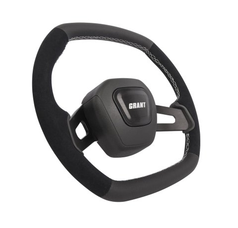 Grant Racing Performance Series Aluminum Steering Wheels 698 Wheel, Series, Suede/Leather, Aluminum, Black, 3-Spoke, 13.75 in. Diameter, 5-Bolt, Each