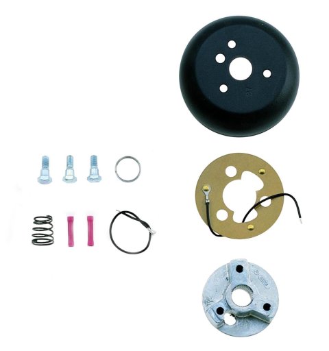 Grant Steering Wheel Installation Kits 3196 Kit, 3-Bolt Mount, Matte Black, Aluminum, AMC, GM, Mopar, Jeep, Kit