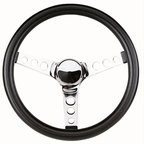 Grant Classic Foam Steering Wheels 838 Wheel, Foam, Steel/Chrome, Foam/Black, 3-Spoke, 13.5 in. Diameter, Each