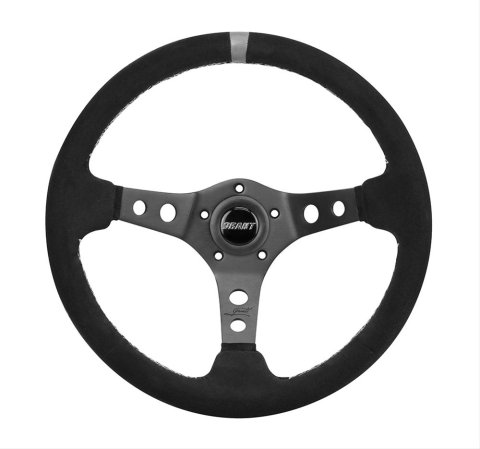 Grant Racing Suede Wheels 694 Steering Wheel, Series, Aluminum/Black, Suede/Black/Gray, 3-Spoke, 13.75 in. Diameter, 5-Bolt, Each